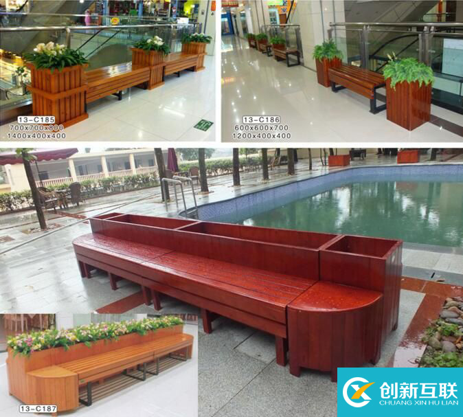 重慶花箱防腐木,戶外花箱休閑椅配套,重慶防腐木花箱