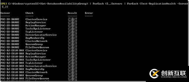 PowerShell查詢所有郵箱數據庫副本復制情況