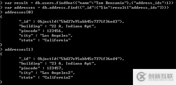 MongoDB關系-1對多引用式關系應用