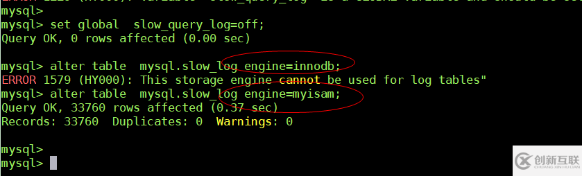 MySQL中slow_log表無法修改成innodb引擎怎么辦