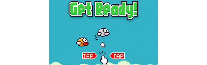 Flappy Bird游戲，玩家只需要用一根手指來操控 